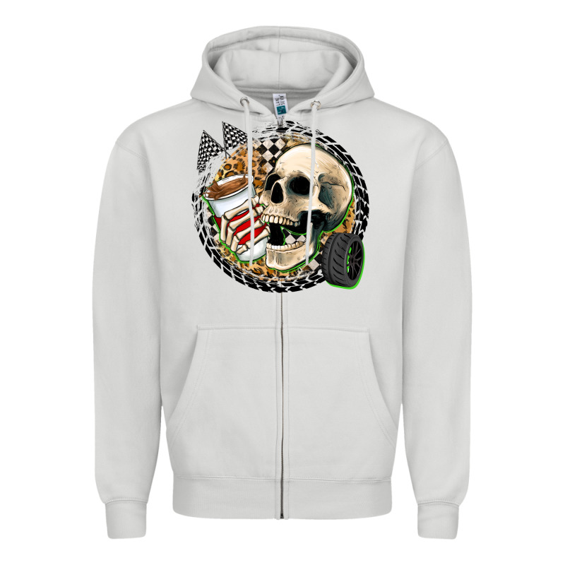 Race Skull Zipper Hoodie by Zillion Design Studio | Teevron
