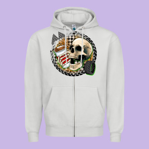 Race Skull Zipper Hoodie Designed By Zillion Design Studio