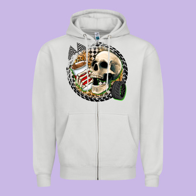 Race Skull Zipper Hoodie Designed By Zillion Design Studio