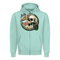 Seafoam race skull Zipper Hoodie - Zillion Design Studio