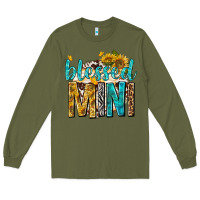 Army Green blessed mini with sunflowers Long Sleeve Tee - texasbilliewilder