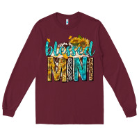 Burgundy blessed mini with sunflowers Long Sleeve Tee - texasbilliewilder
