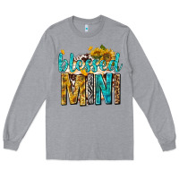 Heather Grey blessed mini with sunflowers Long Sleeve Tee - texasbilliewilder