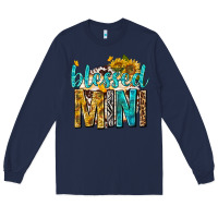 Navy blessed mini with sunflowers Long Sleeve Tee - texasbilliewilder