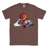 Chestnut asian dragon and ocean waves Classic Tee - RanaPortraitStore