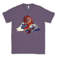 Lavender asian dragon and ocean waves Classic Tee - RanaPortraitStore