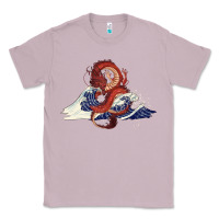Lilac asian dragon and ocean waves Classic Tee - RanaPortraitStore