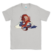 Moon Dust asian dragon and ocean waves Classic Tee - RanaPortraitStore