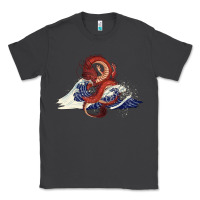 Smoke asian dragon and ocean waves Classic Tee - RanaPortraitStore