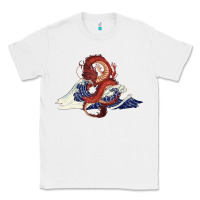 White asian dragon and ocean waves Classic Tee - RanaPortraitStore