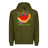 Army Green sweet summertime watermelon Premium Hoodie - Jasminsmagicworld