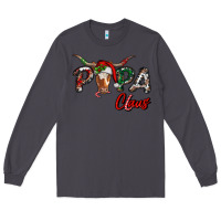 Smoke Papa Claus With Long Horn Western Christmas Long Sleeve Tee - RanaPortraitStore