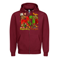 Burgundy respiratory therapist juneteenth Zipper Hoodie - Zillion Design Studio