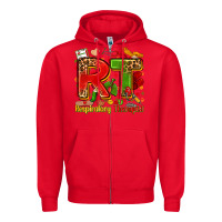 Red respiratory therapist juneteenth Zipper Hoodie - Zillion Design Studio