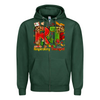Sports Green respiratory therapist juneteenth Zipper Hoodie - Zillion Design Studio