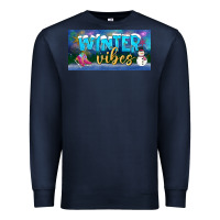 Navy winter vibes license plate Premium Sweatshirt - BundleAndBundleShop