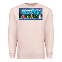 Pale Pink winter vibes license plate Premium Sweatshirt - BundleAndBundleShop