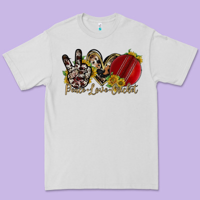 Peace Love Cricket Premium Tee Designed By Racoondesign