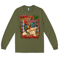 Army Green Merry Cluckin' Christmas Long Sleeve Tee - RanaPortraitStore