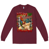 Burgundy Merry Cluckin' Christmas Long Sleeve Tee - RanaPortraitStore