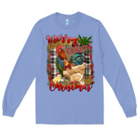 Colony Blue Merry Cluckin' Christmas Long Sleeve Tee - RanaPortraitStore