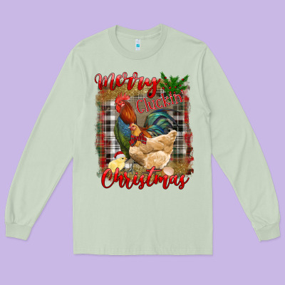 Long Sleeve Tee Merry Cluckin' Christmas