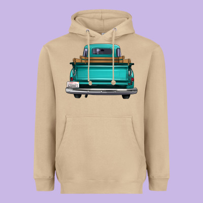 Western Truck Back View 2 Heavyweight Hoodie Designed By Fadigitalartstudio