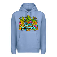 Colony Blue hello summer pineapple Premium Hoodie - Jasminsmagicworld