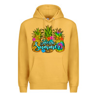 Mustard hello summer pineapple Premium Hoodie - Jasminsmagicworld