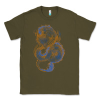 Army Green blue and orange dragon Classic Tee - RanaPortraitStore