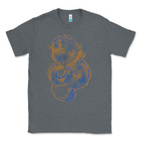 Charcoal Heather blue and orange dragon Classic Tee - RanaPortraitStore