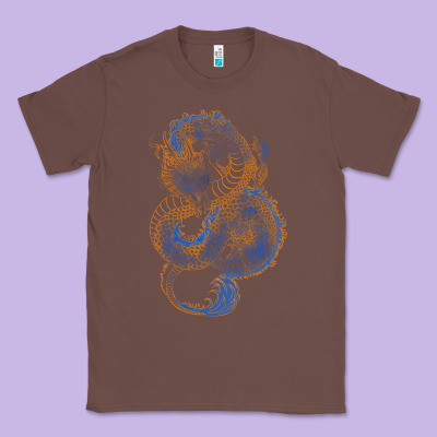 Blue And Orange Dragon Classic Tee Designed By Ranaportraitstore