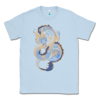 Dusty Blue blue and orange dragon Classic Tee - RanaPortraitStore