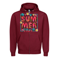 Burgundy summer  vibes Zipper Hoodie - texasbilliewilder