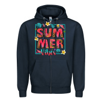 Navy summer  vibes Zipper Hoodie - texasbilliewilder