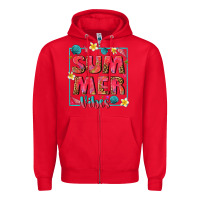 Red summer  vibes Zipper Hoodie - texasbilliewilder