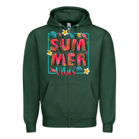 Sports Green summer  vibes Zipper Hoodie - texasbilliewilder