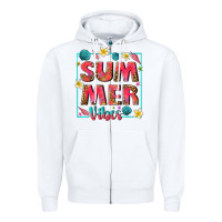 White summer  vibes Zipper Hoodie - texasbilliewilder