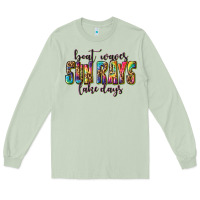 Matcha boat waves sun rays lake days Long Sleeve Tee - texasbilliewilder
