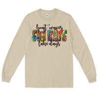 Mushroom boat waves sun rays lake days Long Sleeve Tee - texasbilliewilder