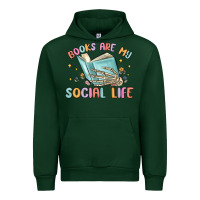 Forest Green books are my social life Urban Hoodie - MaliasSmallBusiness