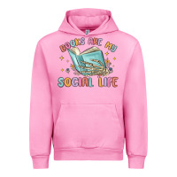 Fuchsia Pink books are my social life Urban Hoodie - MaliasSmallBusiness