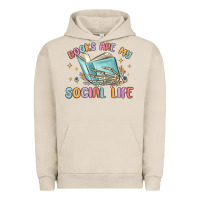 Pigment French Oak books are my social life Urban Hoodie - MaliasSmallBusiness
