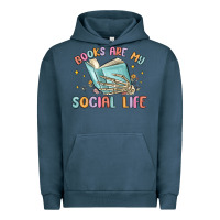 Pigment Midnight Navy books are my social life Urban Hoodie - MaliasSmallBusiness