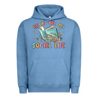 Pigment Pebble Blue books are my social life Urban Hoodie - MaliasSmallBusiness