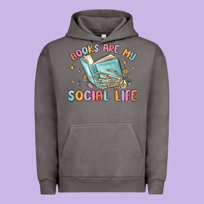 Books Are My Social Life Urban Hoodie Designed By Maliassmallbusiness