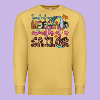 Soul Of A Mermaid Mouth Of A Sailor Premium Sweatshirt Designed By Jahusdesignshop