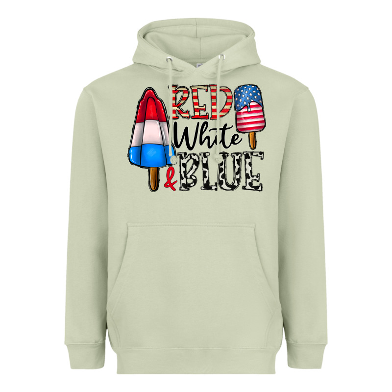 Red White Blue Heavyweight Hoodie by CowhideDigitalArt | Teevron