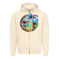 Sandshell summer colorful palms Zipper Hoodie - texasbilliewilder