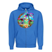 Summer Colorful Palms Zipper Hoodie | Teevron